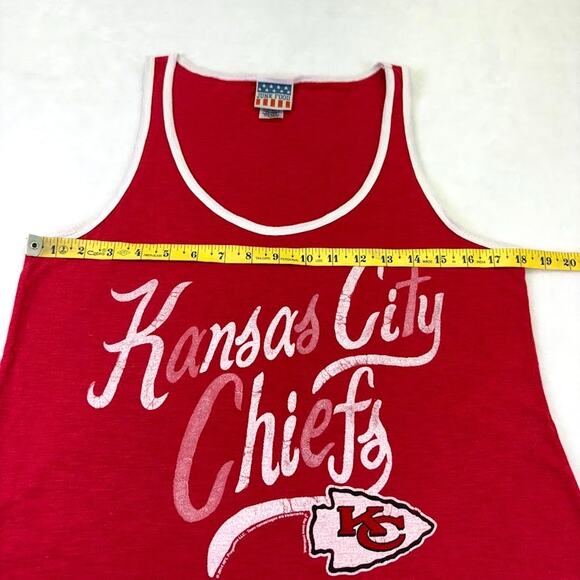 Junk Food NFL Kansas City Chiefs Vintage Inspired Oversized Red Tank Top Size L - Picture 7 of 10